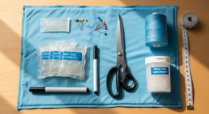 Materials for DIY dog cooling mat sewing project